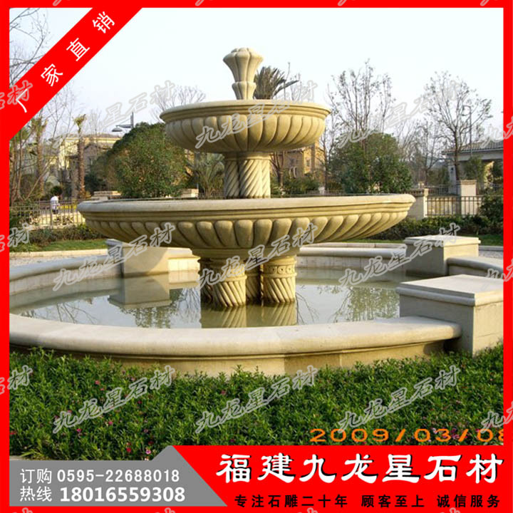 雙層跌水缽定制 廠(chǎng)家直銷(xiāo)噴泉石雕
